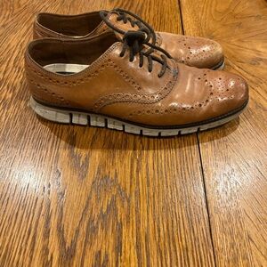 Cole Haan Brown Leather Wingtip Oxfords with Athletic Sole